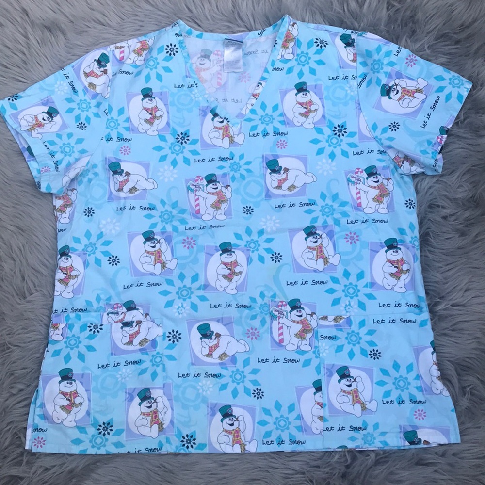 Frosty the snowman-Large-scrub top